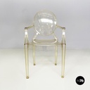 Italian modern Yellow plastic chairs Louis Ghost by Starck Kartell, 2000-2010s