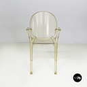 Italian modern Yellow plastic chairs Louis Ghost by Starck Kartell, 2000-2010s