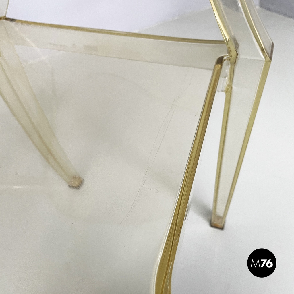 Italian modern Yellow plastic chairs Louis Ghost by Starck Kartell, 2000-2010s
