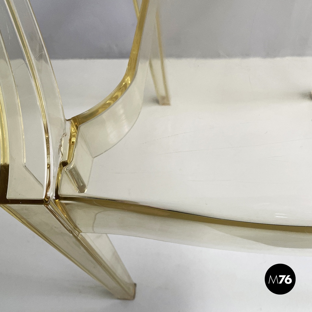 Italian modern Yellow plastic chairs Louis Ghost by Starck Kartell, 2000-2010s
