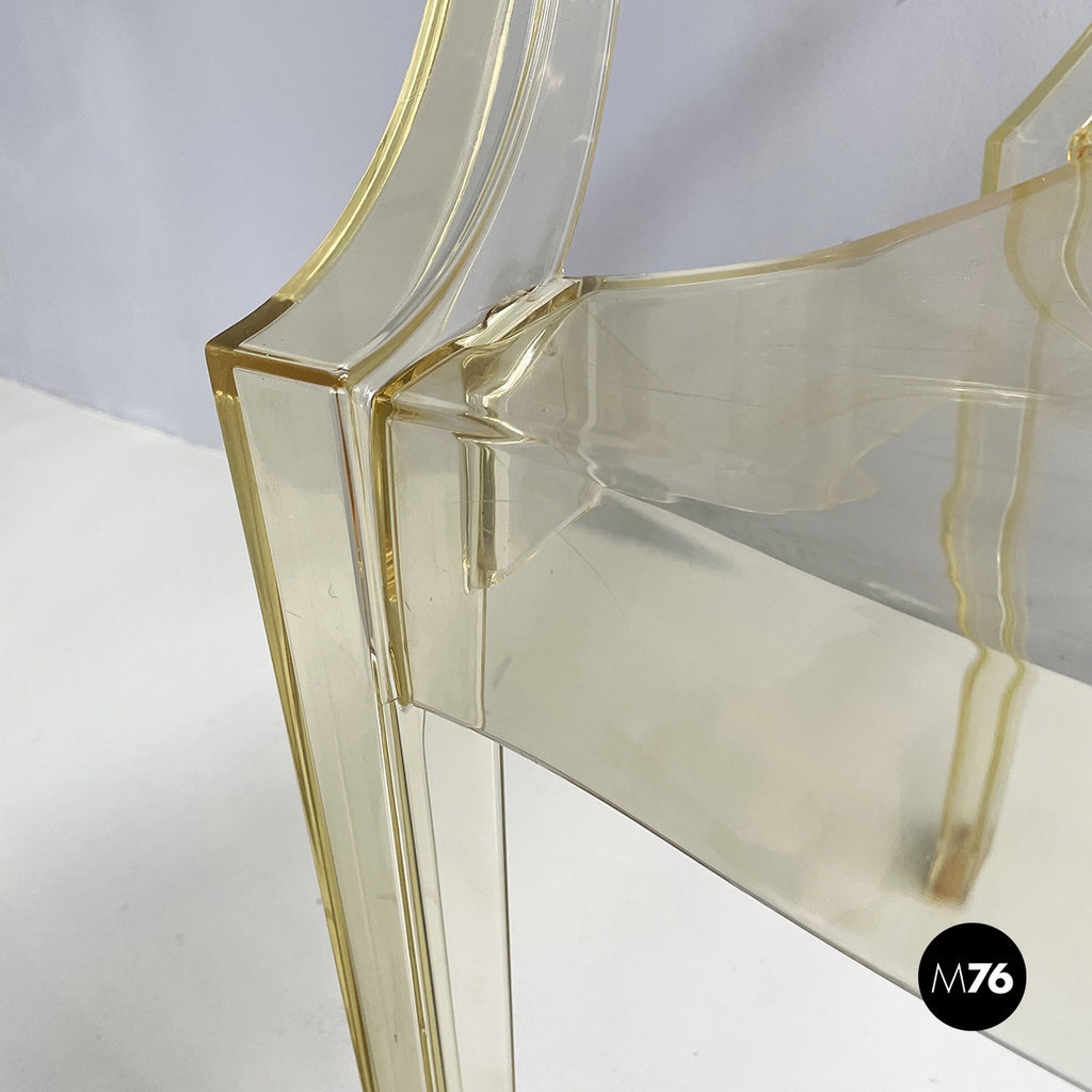 Italian modern Yellow plastic chairs Louis Ghost by Starck Kartell, 2000-2010s