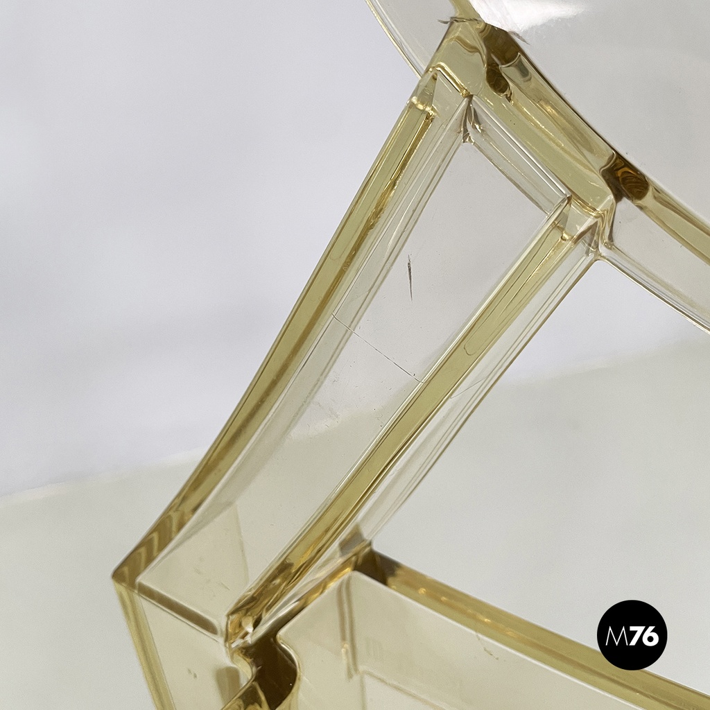 Italian modern Yellow plastic chairs Louis Ghost by Starck Kartell, 2000-2010s