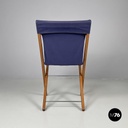 Italian post modern folding chair in wood and blue fabric structure, 1990s