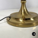 Italian mid-century modern Floor lamp in withe fabric brass by Lam Bologna 1960s