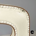 Italian Art Deco white leather and wood chair by Giovanni Gariboldi, 1940s