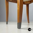 Italian Art Deco white leather and wood chair by Giovanni Gariboldi, 1940s