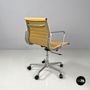 Italian modern salmon pink leather swivel office chair by Eames for ICF, 1970s