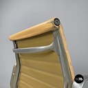 Italian modern salmon pink leather swivel office chair by Eames for ICF, 1970s