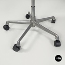 Italian modern salmon pink leather swivel office chair by Eames for ICF, 1970s