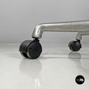 Italian modern salmon pink leather swivel office chair by Eames for ICF, 1970s