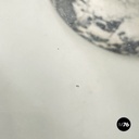 Italian modern Round coffee table in marble and glass, 1980s