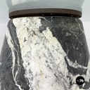 Italian modern Round coffee table in marble and glass, 1980s