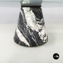 Italian modern Round coffee table in marble and glass, 1980s