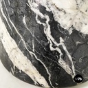 Italian modern Round coffee table in marble and glass, 1980s