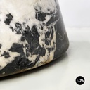 Italian modern Round coffee table in marble and glass, 1980s