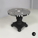 Italian Coffee table in cast iron, black and white marble, early 1900s