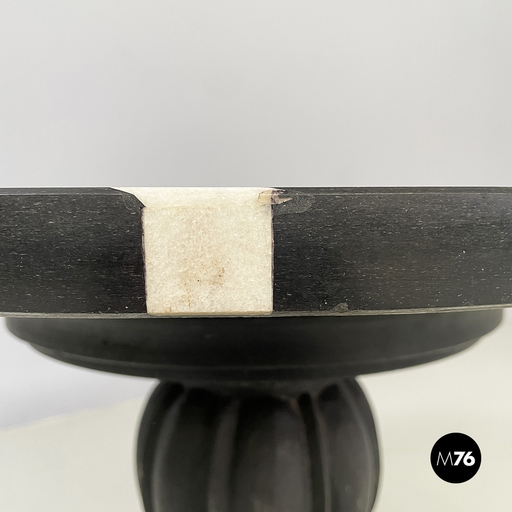 Italian Coffee table in cast iron, black and white marble, early 1900s