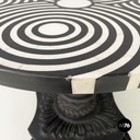 Italian Coffee table in cast iron, black and white marble, early 1900s