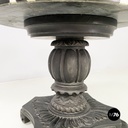 Italian Coffee table in cast iron, black and white marble, early 1900s