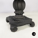 Italian Coffee table in cast iron, black and white marble, early 1900s