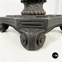 Italian Coffee table in cast iron, black and white marble, early 1900s