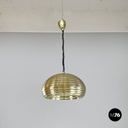 Lampadario dorato Splugen Brau di Achille e Pier Giacomo Castiglioni per Flos, 1960 ca.