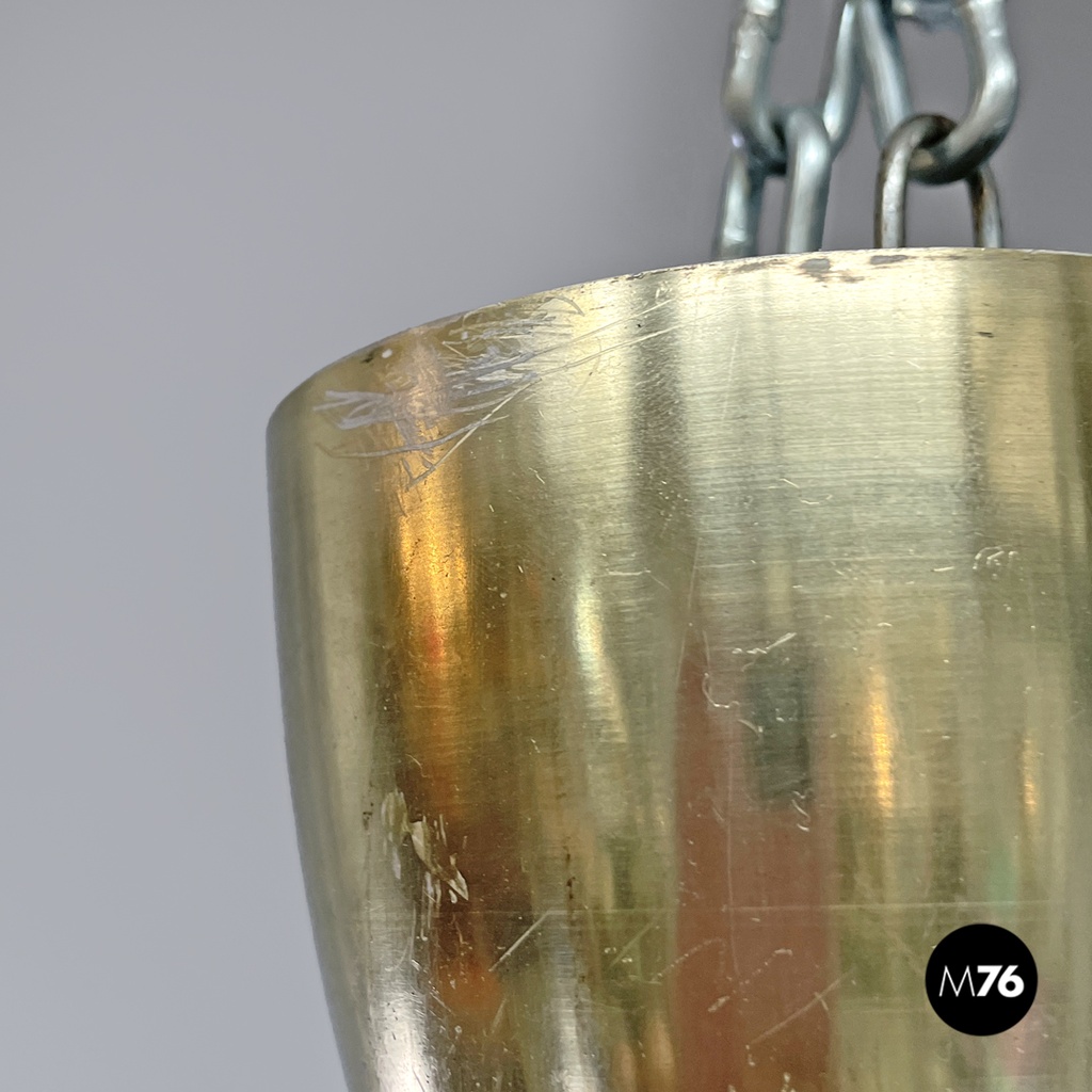 Lampadario dorato Splugen Brau di Achille e Pier Giacomo Castiglioni per Flos, 1960 ca.