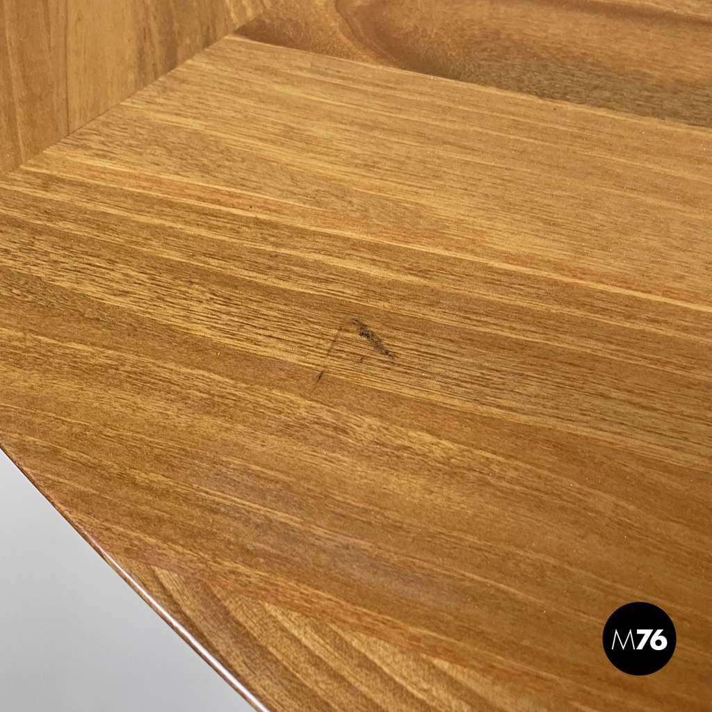 Italian modern round wooden dining table La Rotonda Mario Bellini Cassina, 1980s