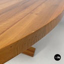 Italian modern round wooden dining table La Rotonda Mario Bellini Cassina, 1980s