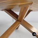 Italian modern round wooden dining table La Rotonda Mario Bellini Cassina, 1980s
