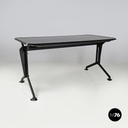 Italian mid-century modern black metal laminate desk Arco BBPR Olivetti, 1960s