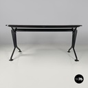 Italian mid-century modern black metal laminate desk Arco BBPR Olivetti, 1960s