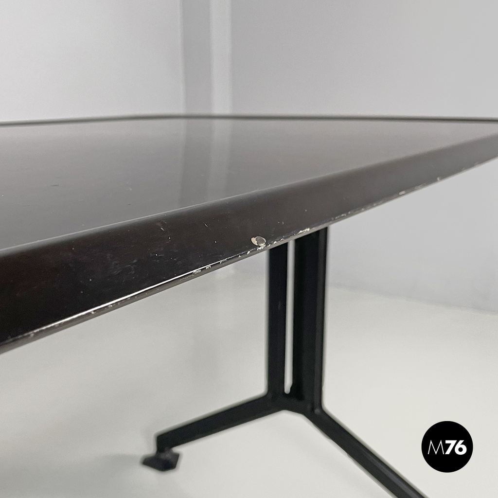 Italian mid-century modern black metal laminate desk Arco BBPR Olivetti, 1960s