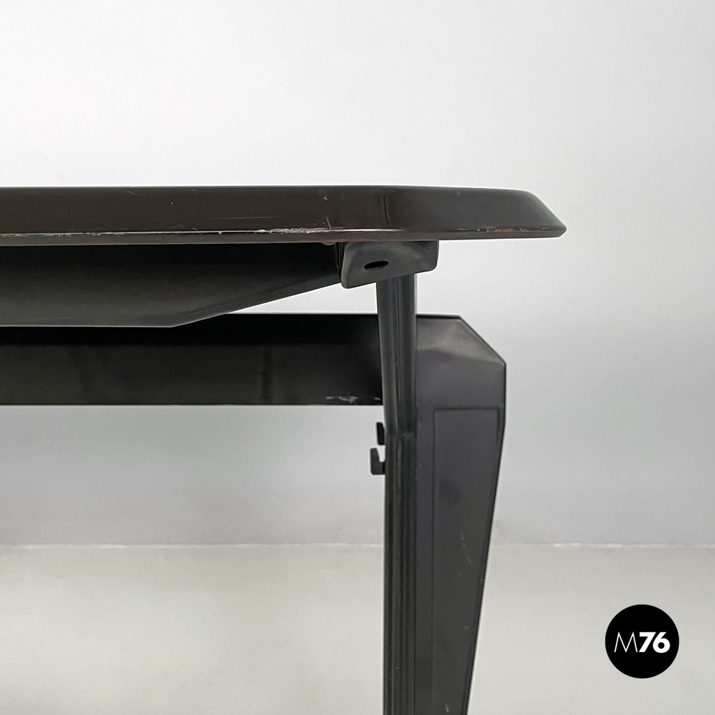 Italian mid-century modern black metal laminate desk Arco BBPR Olivetti, 1960s