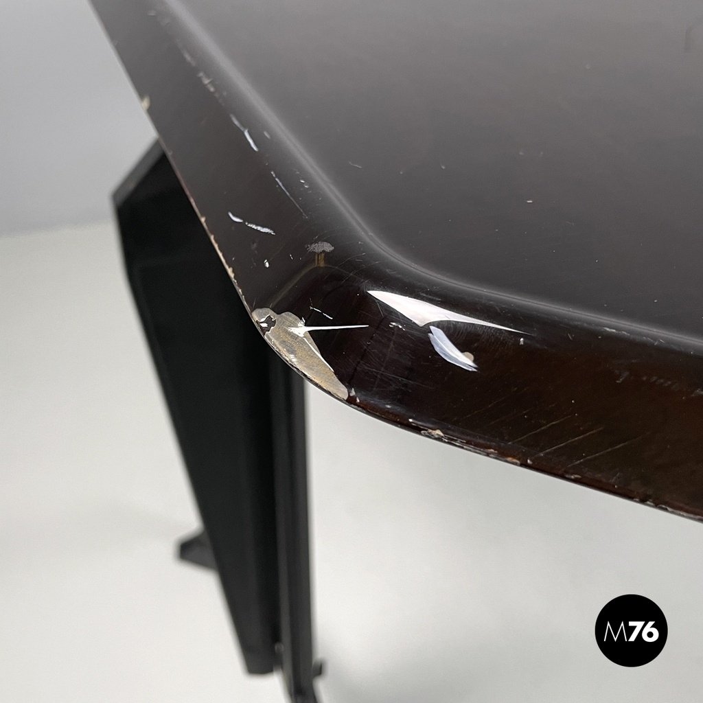 Italian mid-century modern black metal laminate desk Arco BBPR Olivetti, 1960s