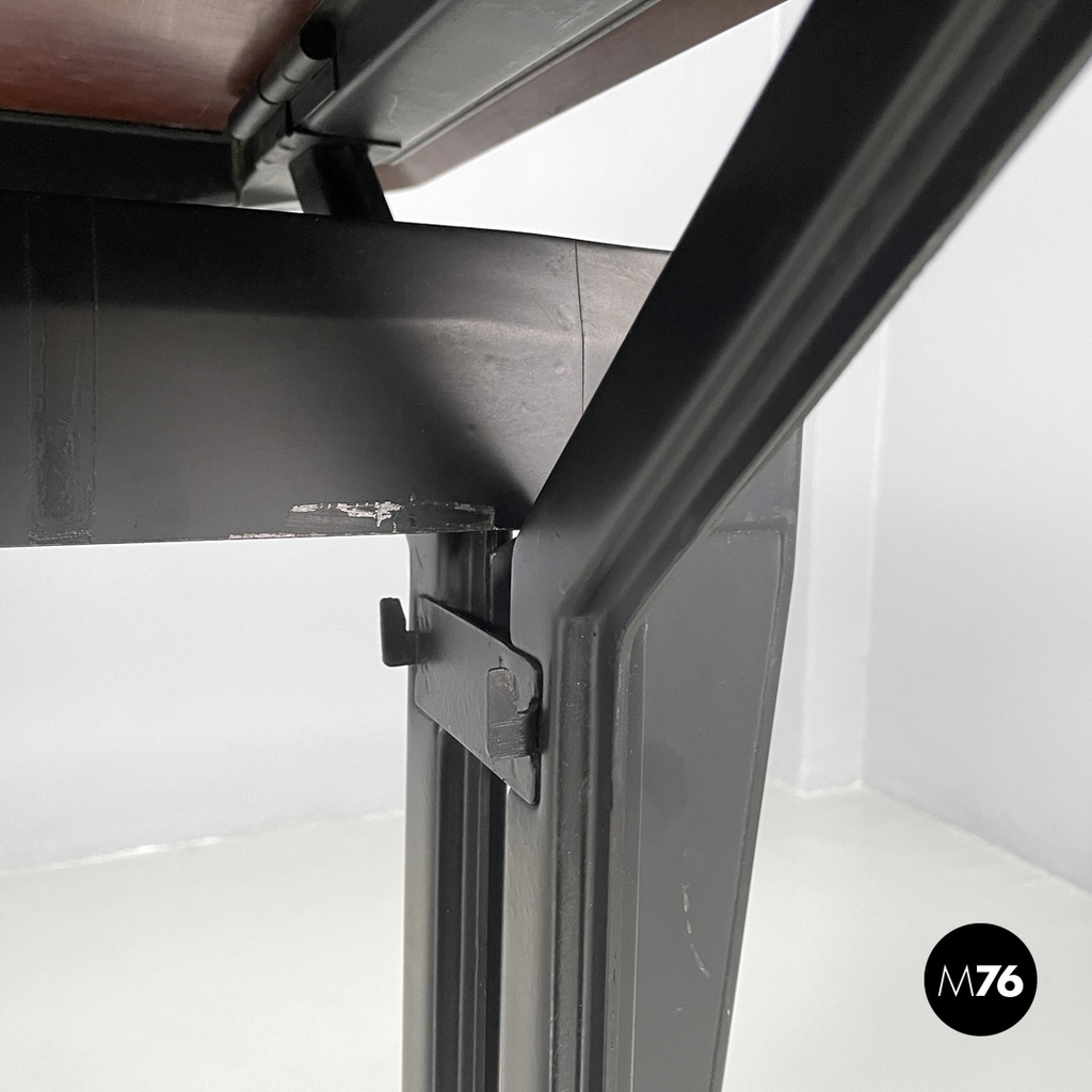 Italian mid-century modern black metal laminate desk Arco BBPR Olivetti, 1960s