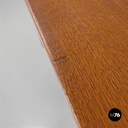 Italian mid-century modern wooden and black metal desk with three drawers, 1960s