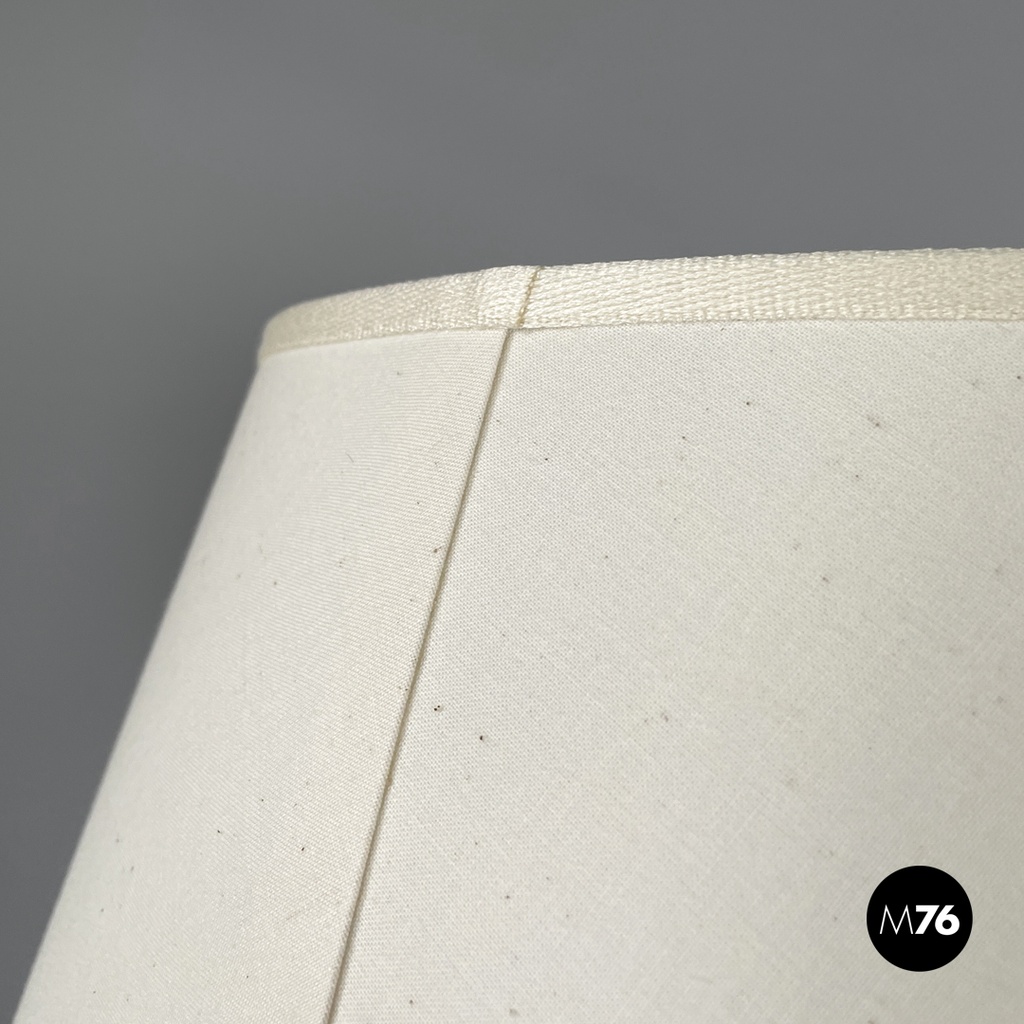 Italian mid-century modern floor lamps white fabric and brass Lam Bologna, 1960s