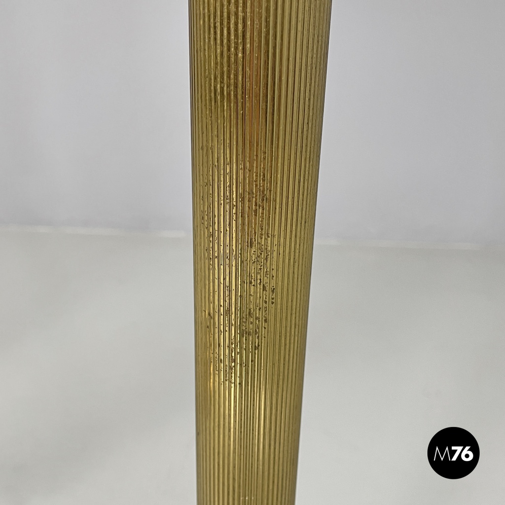 Italian mid-century modern floor lamps white fabric and brass Lam Bologna, 1960s