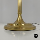 Italian mid-century modern floor lamps white fabric and brass Lam Bologna, 1960s