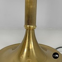 Italian mid-century modern floor lamps white fabric and brass Lam Bologna, 1960s