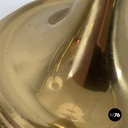 Italian mid-century modern floor lamps white fabric and brass Lam Bologna, 1960s