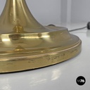 Italian mid-century modern floor lamps white fabric and brass Lam Bologna, 1960s