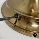 Italian mid-century modern floor lamps white fabric and brass Lam Bologna, 1960s