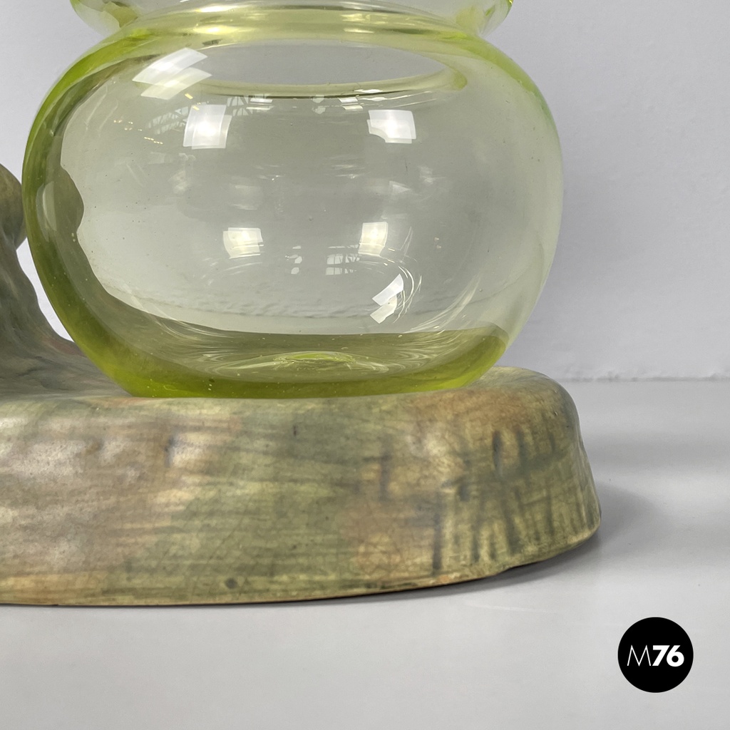 American antique ceramic glass ornamental aquarium Weller Loranger, early 1900s