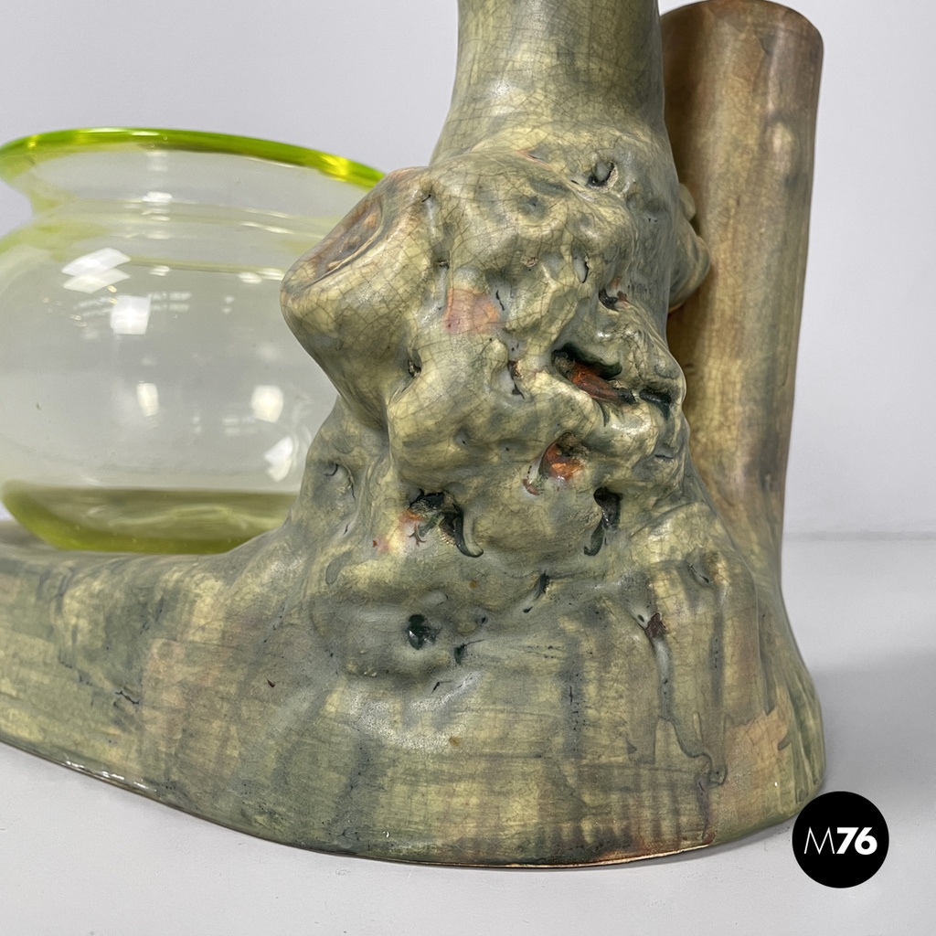 American antique ceramic glass ornamental aquarium Weller Loranger, early 1900s