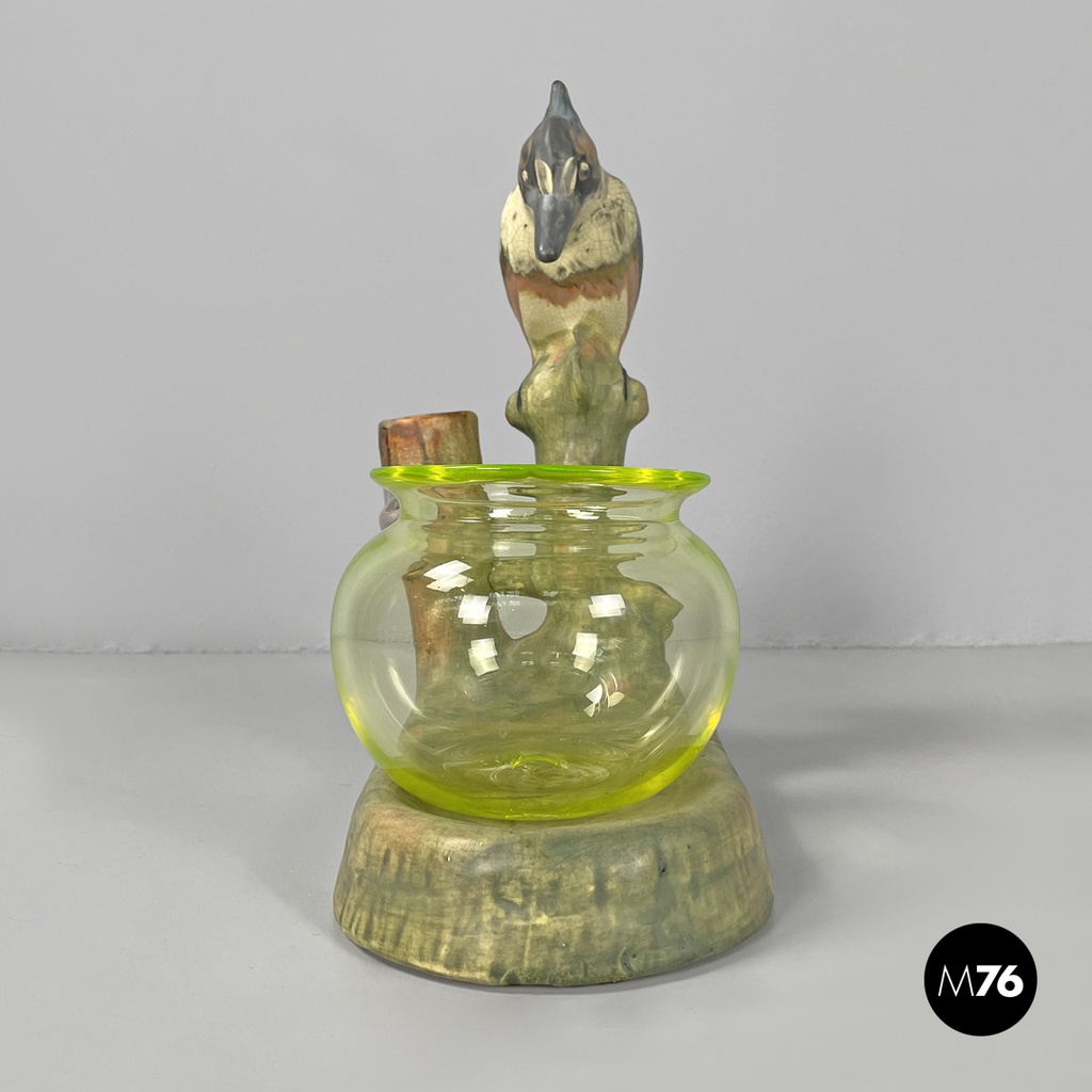 American antique ceramic glass ornamental aquarium Weller Loranger, early 1900s