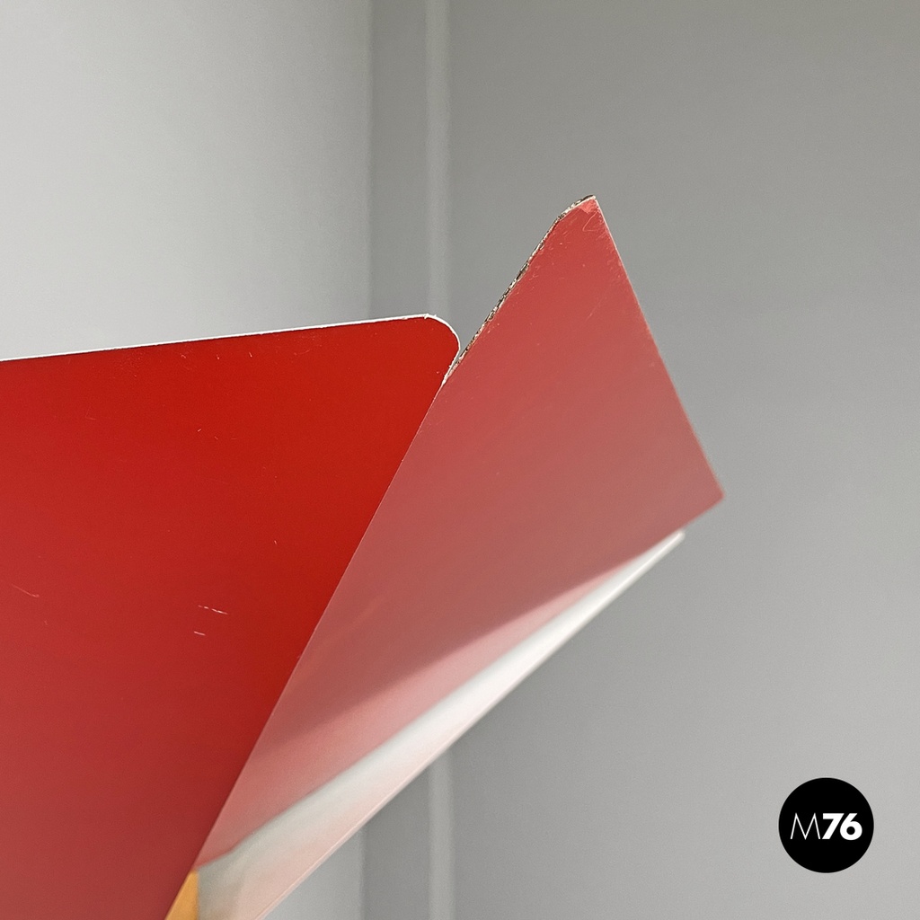 Italian modern floor lamp Kasuko in red metal by De Pas D’Urbino Lomazzi, 1970s