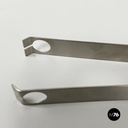 Italian modern glass and metal ice bucket with pliers by Zani & Zani, 1980s