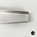 Italian modern glass and metal ice bucket with pliers by Zani & Zani, 1980s